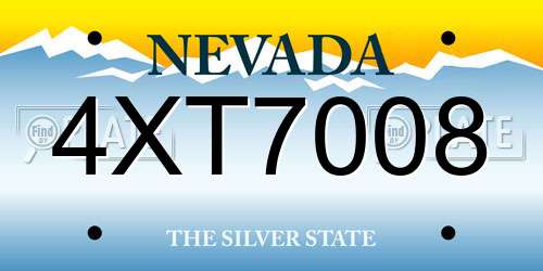 4XT7008 Nevada License Plate