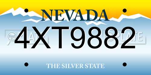 4XT9882 Nevada License Plate