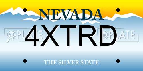 4XTRD Nevada License Plate