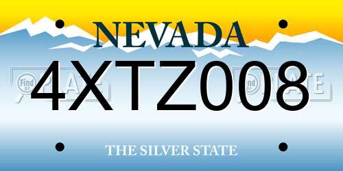 4XTZ008 Nevada License Plate