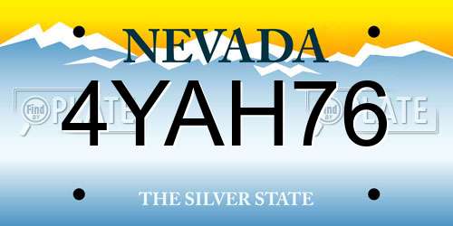 4YAH76 Nevada License Plate