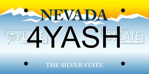 4YASH Nevada License Plate