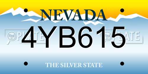 4YB615 Nevada License Plate