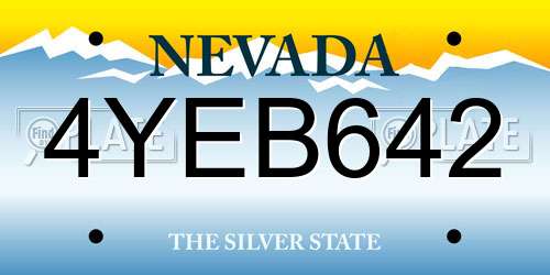 4YEB642 Nevada License Plate