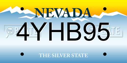 4YHB95 Nevada License Plate