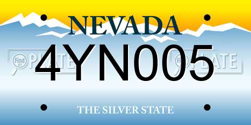 4YN005 Nevada License Plate