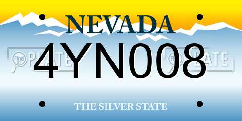 4YN008 Nevada License Plate