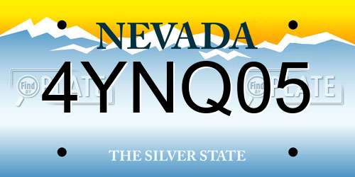 4YNQ05 Nevada License Plate