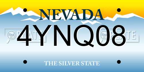 4YNQ08 Nevada License Plate