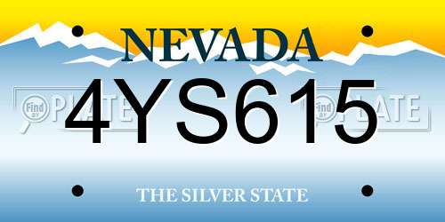 4YS615 Nevada License Plate