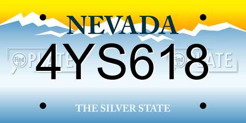 4YS618 Nevada License Plate