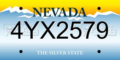 4YX2579 Nevada License Plate