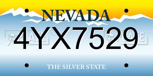 4YX7529 Nevada License Plate