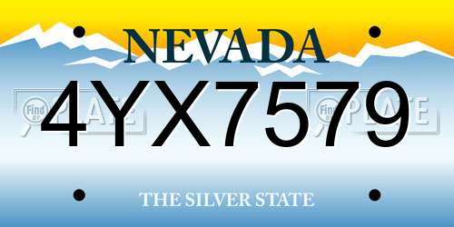 4YX7579 Nevada License Plate