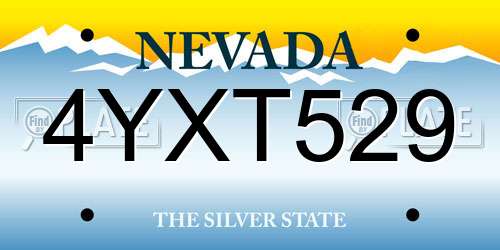 4YXT529 Nevada License Plate
