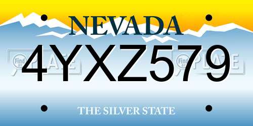 4YXZ579 Nevada License Plate