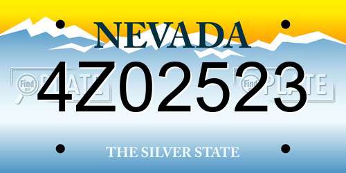 4Z02523 Nevada License Plate