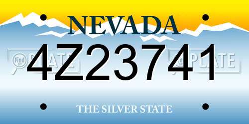 4Z23741 Nevada License Plate