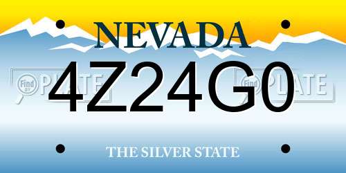 4Z24G0 Nevada License Plate