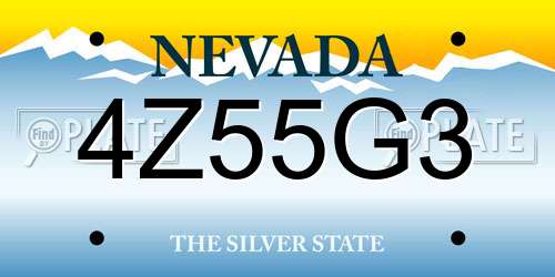 4Z55G3 Nevada License Plate