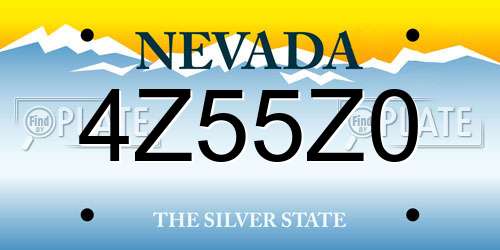 4Z55Z0 Nevada License Plate