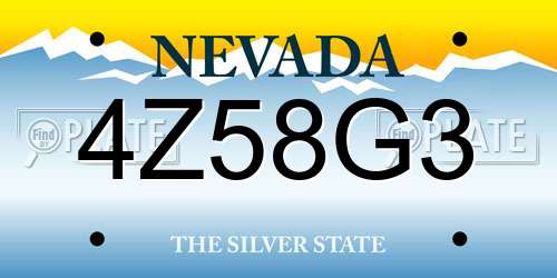 4Z58G3 Nevada License Plate