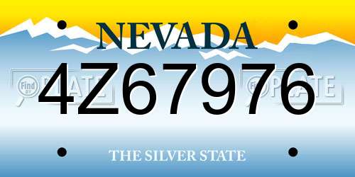 4Z67976 Nevada License Plate