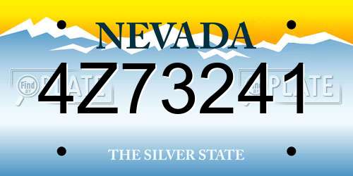 4Z73241 Nevada License Plate