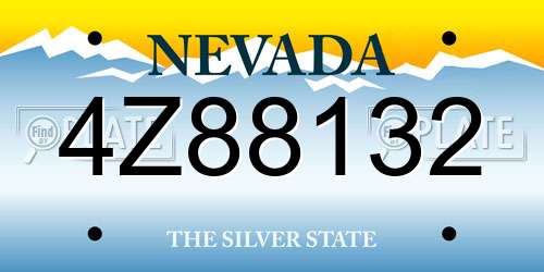 4Z88132 Nevada License Plate
