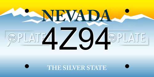 4Z94 Nevada License Plate