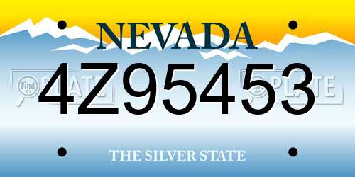 4Z95453 Nevada License Plate