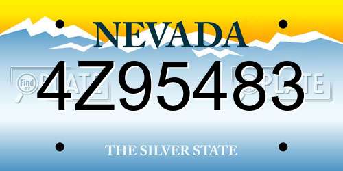 4Z95483 Nevada License Plate