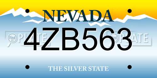 4ZB563 Nevada License Plate