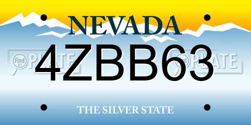 4ZBB63 Nevada License Plate
