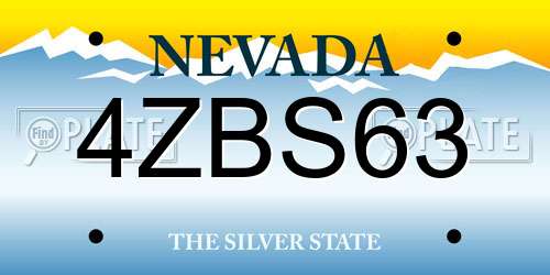 4ZBS63 Nevada License Plate