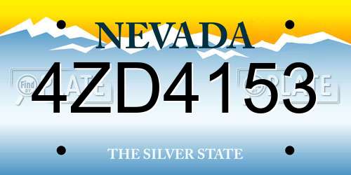 4ZD4153 Nevada License Plate