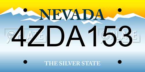 4ZDA153 Nevada License Plate