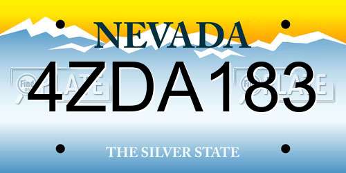 4ZDA183 Nevada License Plate