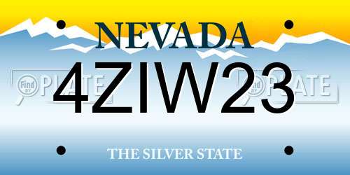 4ZIW23 Nevada License Plate