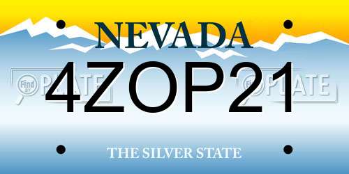 4ZOP21 Nevada License Plate