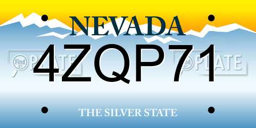 4ZQP71 Nevada License Plate