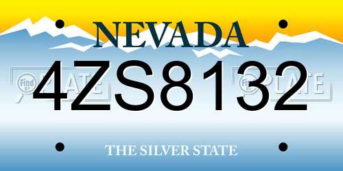 4ZS8132 Nevada License Plate