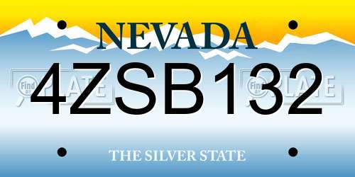 4ZSB132 Nevada License Plate