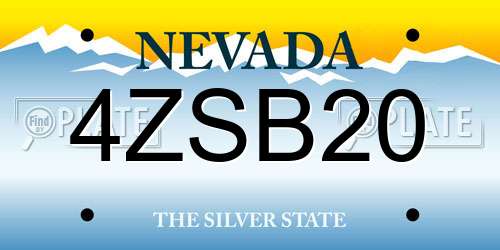 4ZSB20 Nevada License Plate