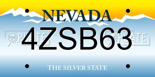 4ZSB63 Nevada License Plate