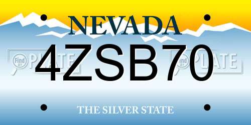 4ZSB70 Nevada License Plate