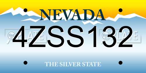4ZSS132 Nevada License Plate
