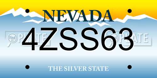 4ZSS63 Nevada License Plate