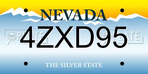 4ZXD95 Nevada License Plate