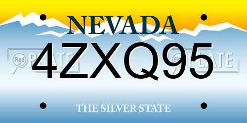 4ZXQ95 Nevada License Plate